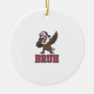 Bruh Patriotischer Adler Vintage Gravur T-Shirt De Keramik Ornament