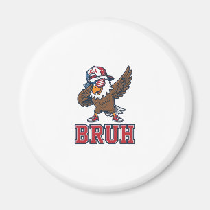 Bruh Patriotischer Adler Vintage Gravur T-Shirt De Magnet