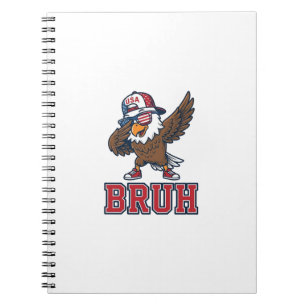 Bruh Patriotischer Adler Vintage Gravur T-Shirt De Notizblock