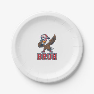 Bruh Patriotischer Adler Vintage Gravur T-Shirt De Pappteller