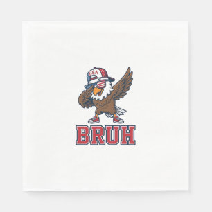 Bruh Patriotischer Adler Vintage Gravur T-Shirt De Serviette