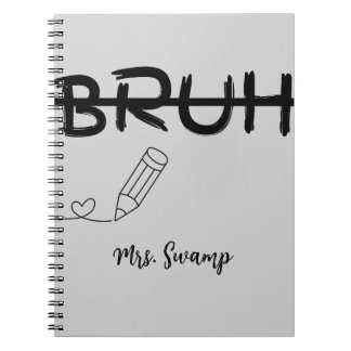 Bruh Pencil Personalisiert Teacher Notebook Notizblock