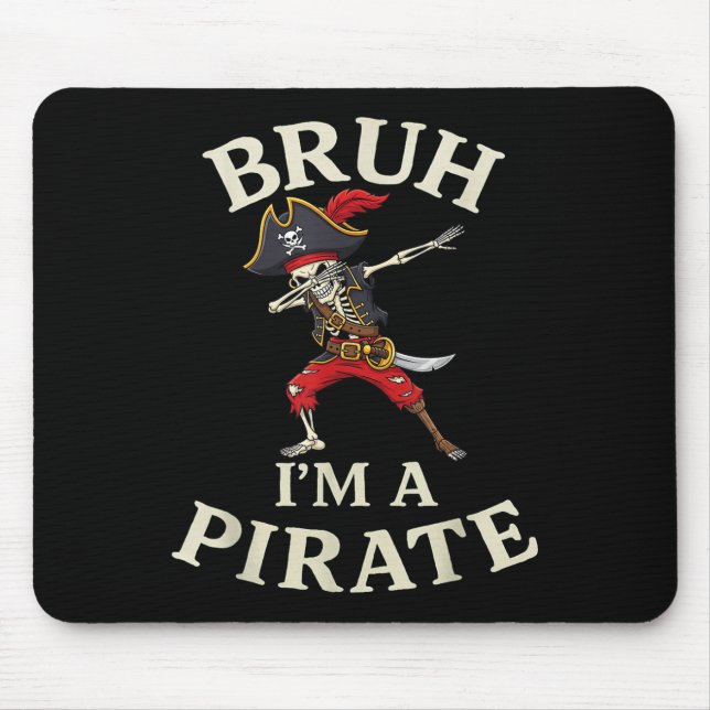 Bruh Pirate Lazy Dabbing Skull Costume Mousepad (Vorne)