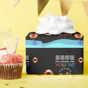 Bruh Pool Party Geburtstag Geschenkpapier