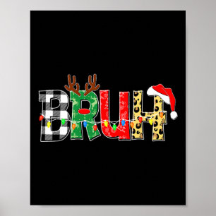 Bruh Rudolph Reindeer Christmas Pajamas Holiday Xm Poster