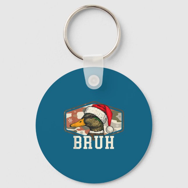 Bruh Santa Duck Hunting Camo Hat Men Women Kids Xm Schlüsselanhänger (Vorderseite)