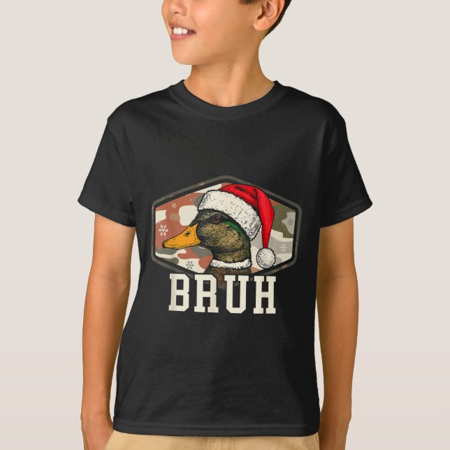 Bruh Santa Duck Hunting Camo Hat Men Women Kids Xm T-Shirt (Vorderseite)
