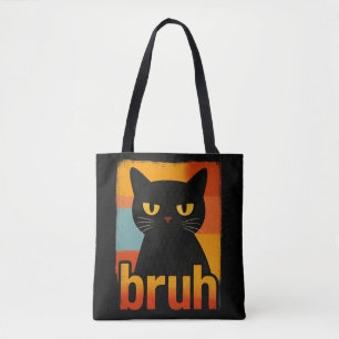 Bruh Schwarze Katze Lustiges Retro Vintage Meme