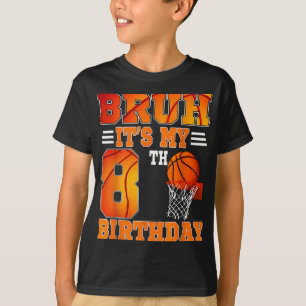 Bruh sein 8. Geburtstag Basketball Thema 8 Jahre T-Shirt