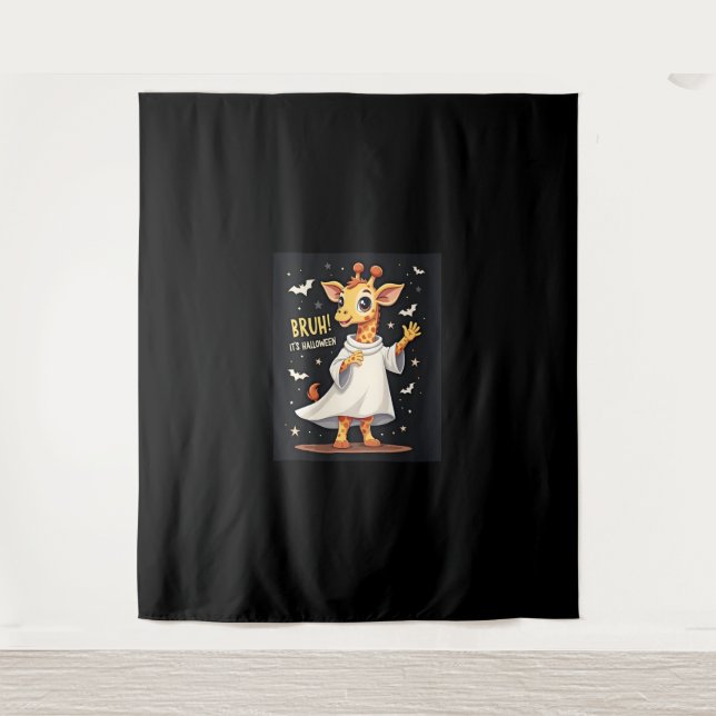 Bruh sein Halloween Funny Dabbing Ghost Giraffe Lo Wandteppich (Vorderseite)