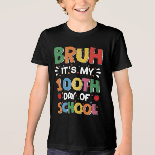 Bruh seine 100 Tage der Schule lustige 100. Tag Ki Tri-Blend Shirt