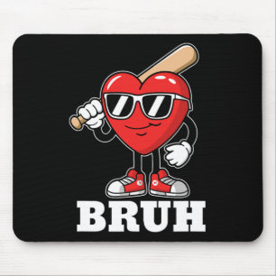 Bruh Sell Heart Funny Kids Boys Mens Valentine Day Mousepad