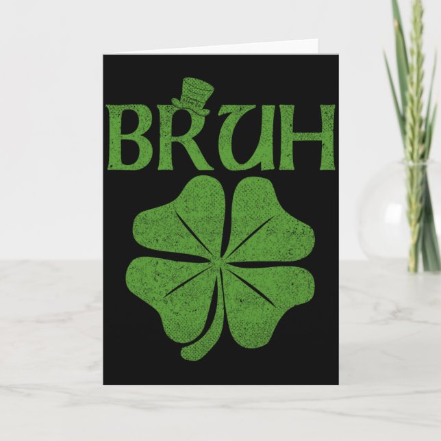 Bruh Shamrock Clover St Patricks Day Men Boy Kid T Karte (Vorderseite)