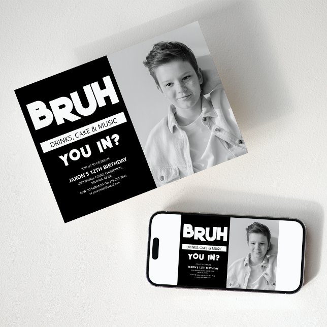 BRUH | Sie sind da? Foto Birthday Einladung (Von Creator hochgeladen)