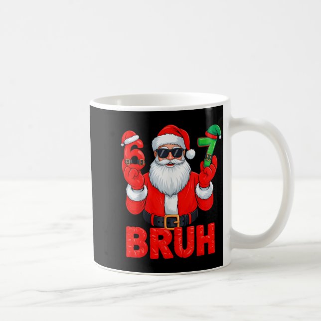 Bruh Six Seven 67 Meme 6 7 Elf Santa Christmas  Kaffeetasse (Rechts)