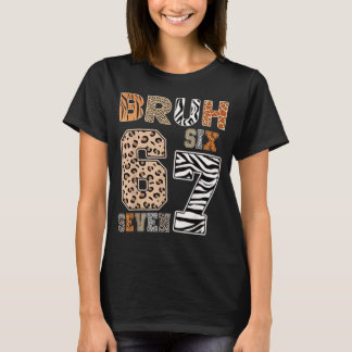 Bruh Six Seven 67 Meme Tee Wild Animal Print Kids