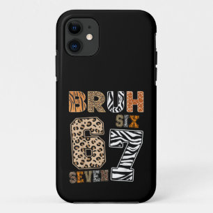 Bruh Six Seven 67 Meme Wildtier-Print Streetwear Case-Mate iPhone Hülle