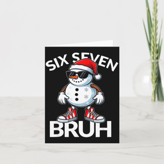 Bruh Six Seven 6 7 Meme Christmas Funny Xmas Mens  Karte (Vorderseite)