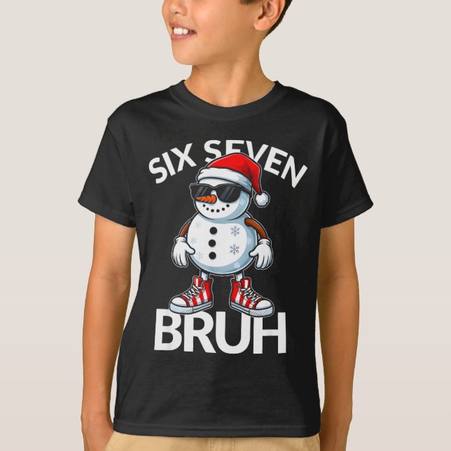 Bruh Six Seven 6 7 Meme Christmas Funny Xmas Mens  T-Shirt (Vorderseite)