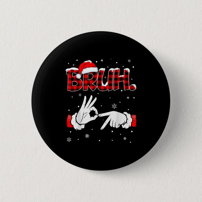 Bruh Six Seven 6 7 Meme Gen Alpha Slang 6 7 Hände  Button (Vorderseite)