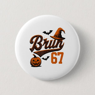 Bruh Six Seven Halloween 6-7 Lustiger Geist Slang  Button