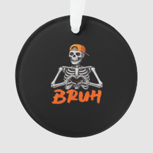 Bruh Skeleton Hand Heart Halloween Kostüme Männer  Ornament