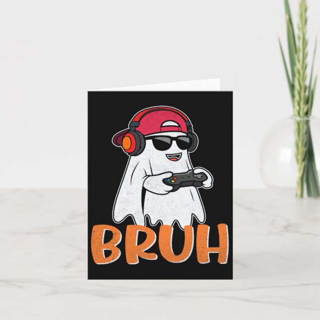 Bruh Spooky Boo Halloween KostümGamer Gaming Men Karte (Vorderseite)