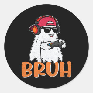 Bruh Spooky Boo Halloween KostümGamer Gaming Men Runder Aufkleber