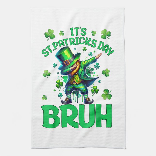 Bruh St. Patrick's Day Geschirrtuch (Vertikal)