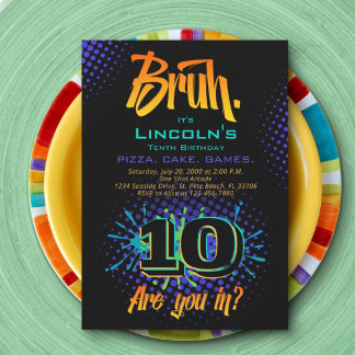 Bruh Teen Boy Birthday Einladung