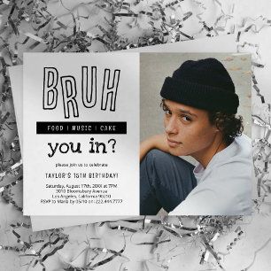 Bruh Teenager Boy Birthday Party Einladung