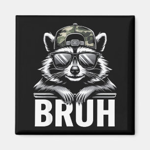 Bruh Waschbär Müll Waschbär Tarnmütze Jugend Teena Magnet