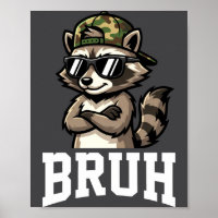 Bruh Waschbär Tarnmütze Lustig Jugend Teenager Kin