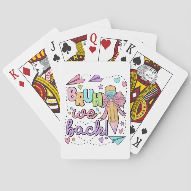 Bruh We Back Funny Back Back Back to School Kinder Spielkarten (Rückseite)