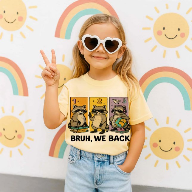 Bruh We Back Raccoon | Retro Animal Lover School T-Shirt (kindergarten rocks

1st grade crew

2nd grade squad

third grade ready

fourth grade rules

fifth gr)