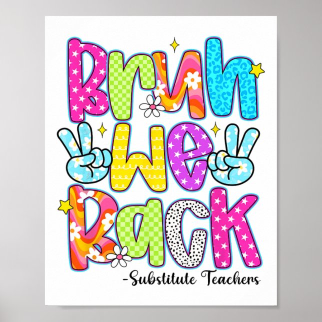 Bruh We Back Substitute Teachers Leopard Back To S Poster (Vorne)