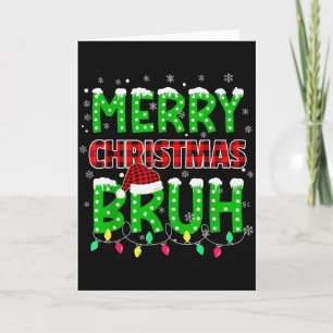 Bruh Weihnachten Rot Kariert Teenager Jungen Kinde Karte