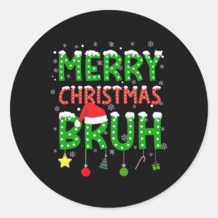Bruh Weihnachts-Pyjamas Teenager Jungen Kinder Fei Runder Aufkleber
