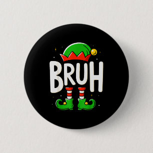 Bruh Weihnachtselfen-Pyjamas für Männer Kinder Tee Button