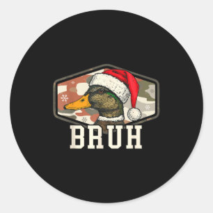 Bruh Weihnachtsmann-Enten-Jagd-Tarnmützen für Männ Runder Aufkleber
