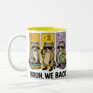 Bruh Wir Sind Zurück Waschbär   Retro Tierliebhabe Zweifarbige Tasse