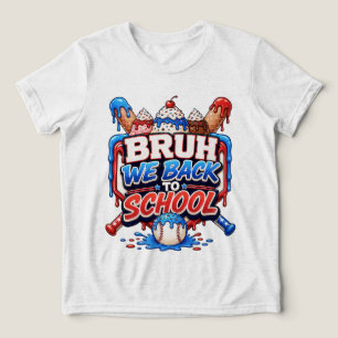Bruh wir sind zurück zur Schule Baseball Eis-Drip Tri-Blend Shirt