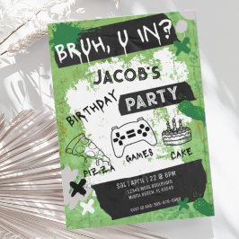 Bruh You in Video Game Teen Boy Geburtstag Einladung