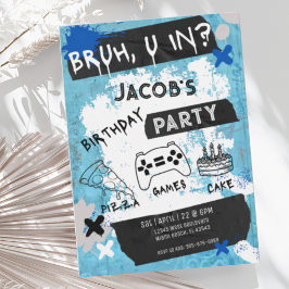 Bruh You in Video Game Teen Boy Geburtstag Einladung