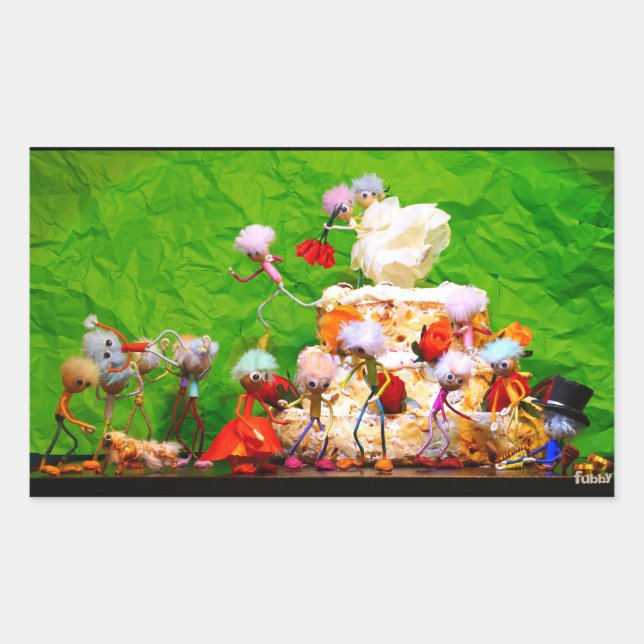 Bruidsfeest van de Fubby's. Rechteckiger Aufkleber (Vorderseite)