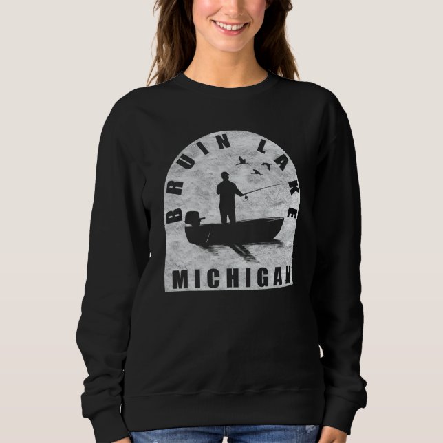 Bruin Lake Fishing Michigan Sweatshirt (Vorderseite)