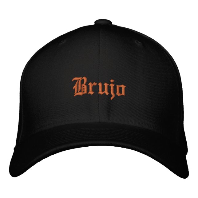 Brujo Warlock Personalize Name on Back of Black Bestickte Baseballkappe (Vorderseite)