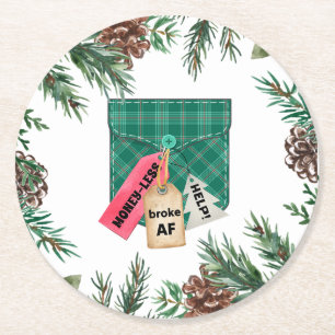 Bruk Pocket Weihnachtspapier-Untersetzer Runder Pappuntersetzer
