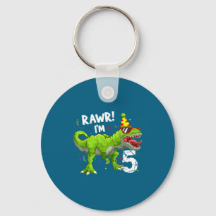 Brüll Ich bin 5 5. Geburtstag T-Rex Dinosaurier Lu Schlüsselanhänger