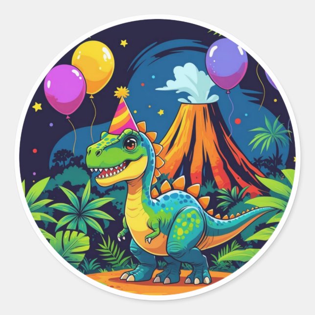 Brüll Nacht Dino Aufkleber  (Vorderseite)